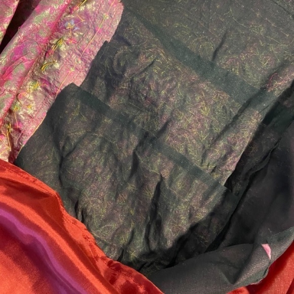 Indian Sari Silk Hand Beaded Wrap Around Skirt. OS EUC Quality Workmanship PINK! - Picture 12 of 16